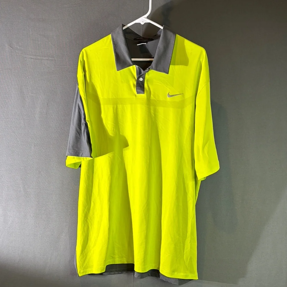 Nike Yellow and Gray Polo Shirt Performance Design‎ size men’s XXL